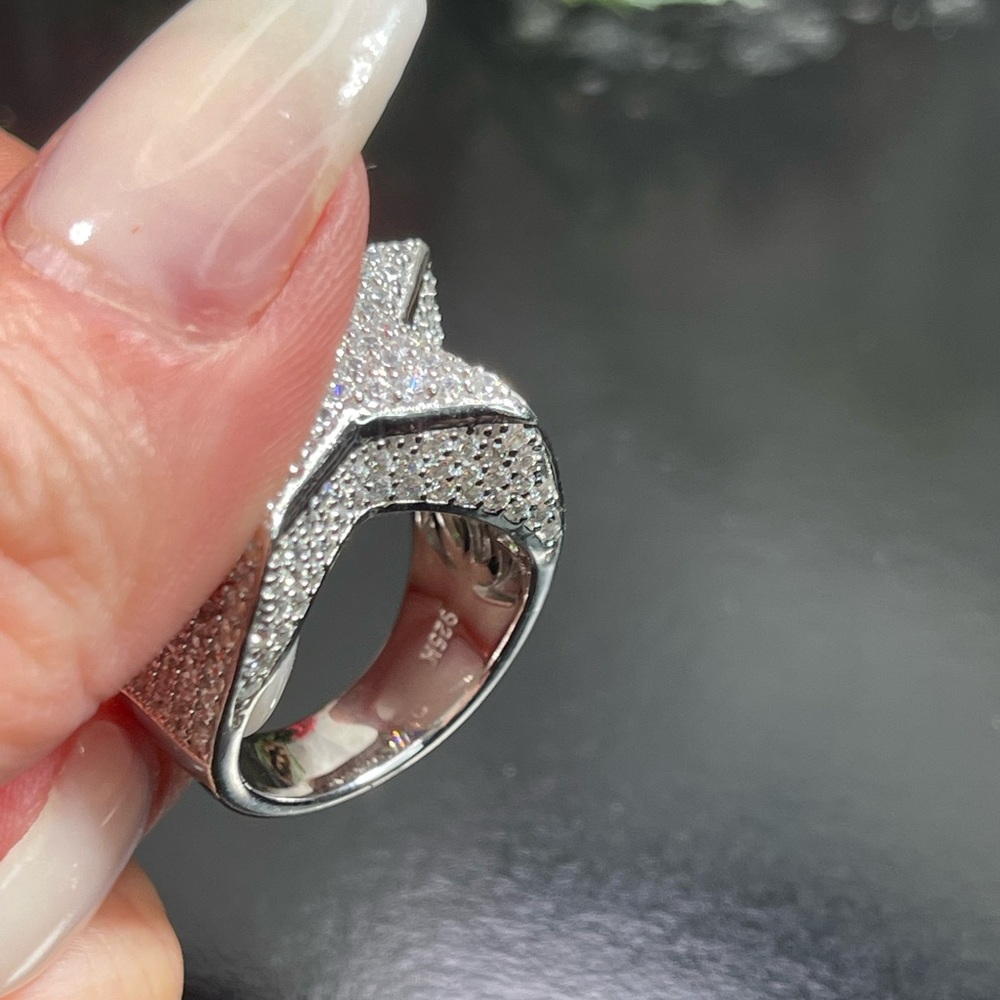 Solid 925 Silver Large Star Ring Size 11,10,9,8,7… - image 4